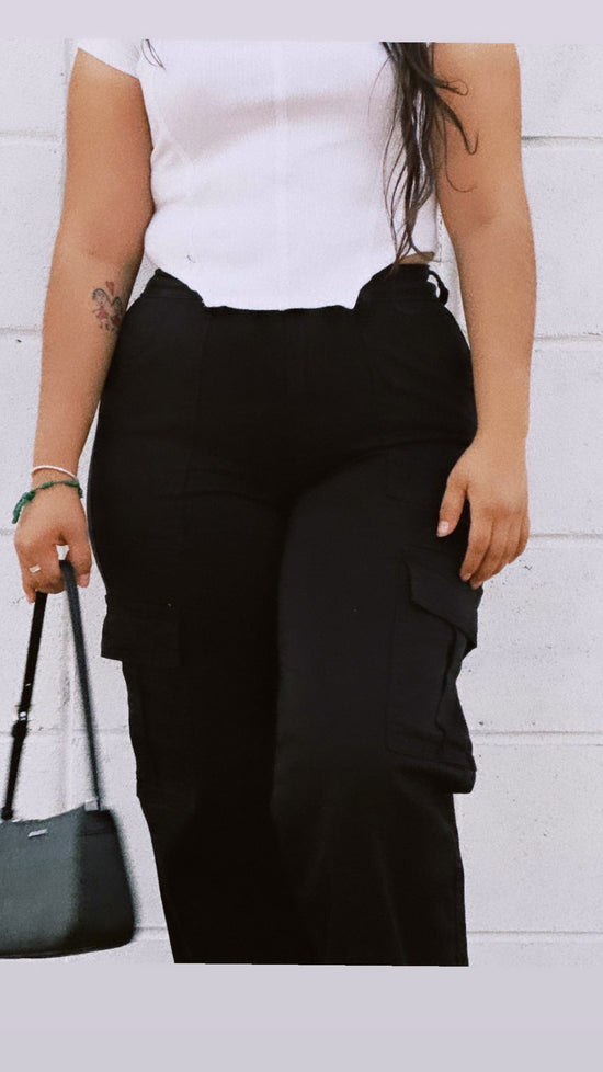 High Waisted Cargo Jeans