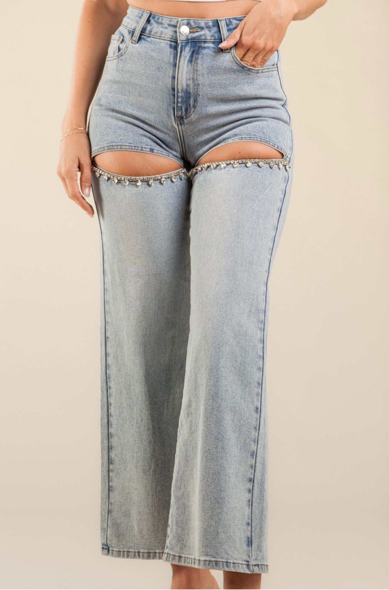 ALEXA  RHINESTONE DENIM JEANS